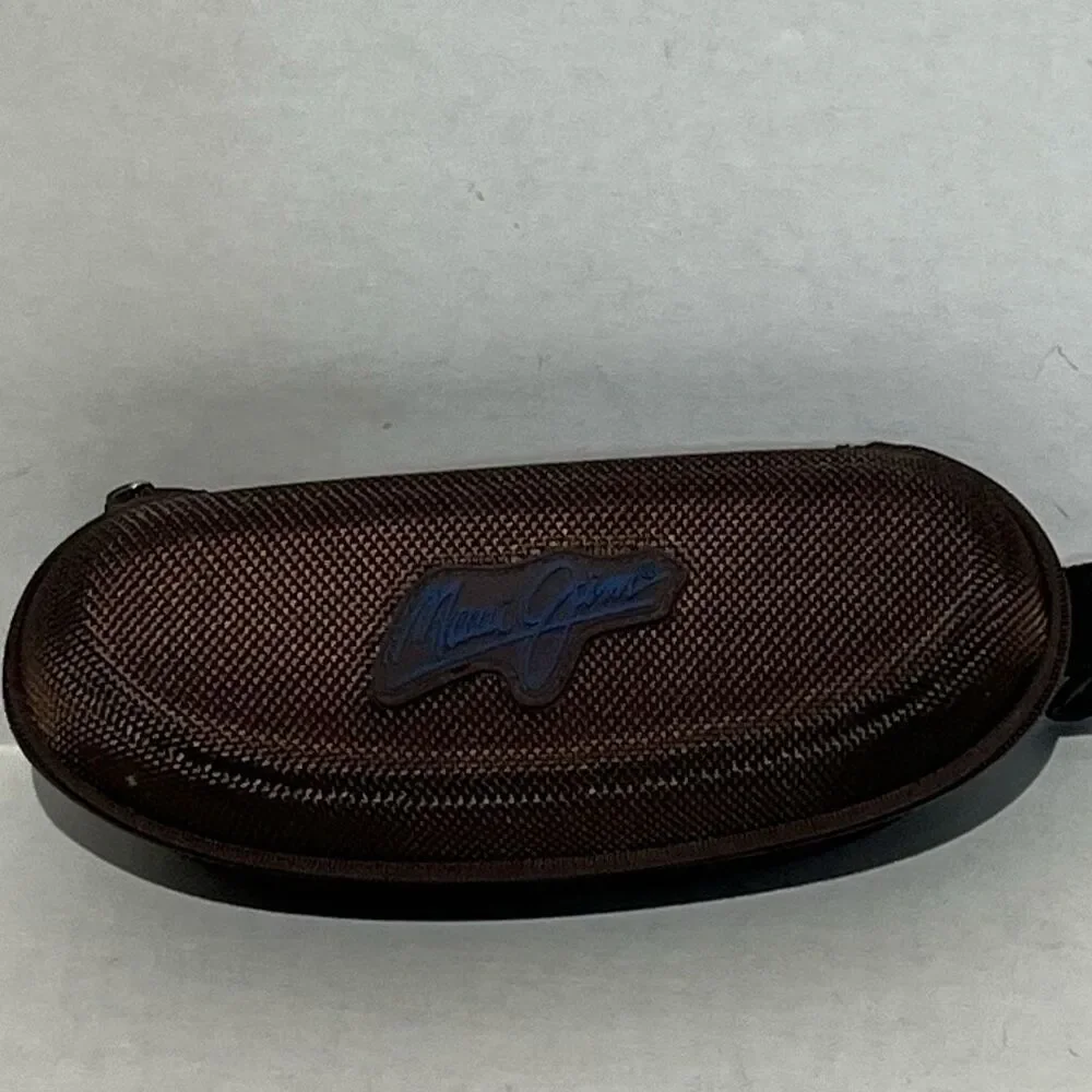 Maui Jim Brown Textured Nylon Clamshell Zip Around Semi-Hard Sunglasses Case